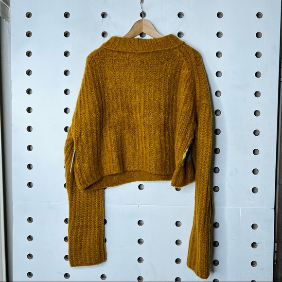 NEW Free People Alpine Pullover Sweater Cinnamon Toast Large - Picture 7 of 7